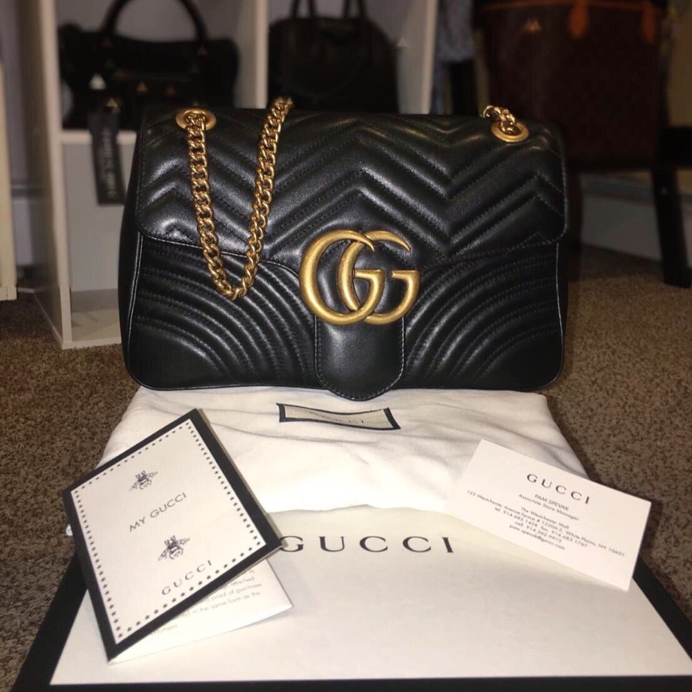 AUTHENTIC GUCCI MARMONT MATELASSE BAG (MEDIUM)